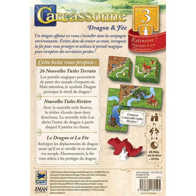 Carcassonne - Ext. 3 Dragon et fée (FR)