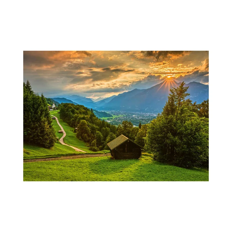 Coucher de soleil sur le village de Wamberg | Sunset Over the Mountain Village of Wamberg (1500 pcs)