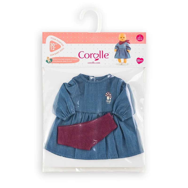 Robe en jean & foulard 30 cm