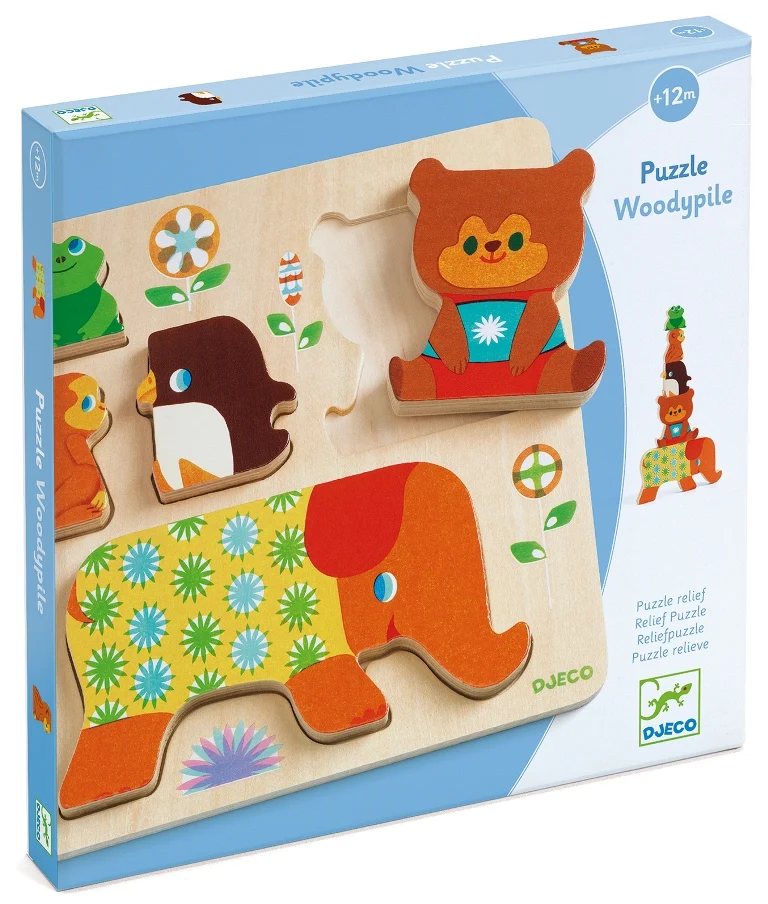 Puzzle d'encastrement en bois 5 pièces - Woodypile