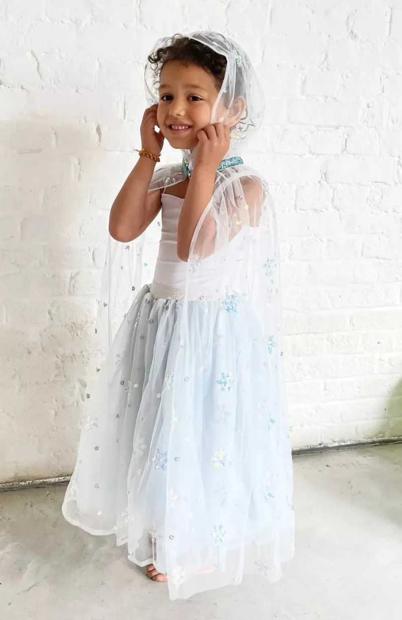 Déguisement Cape Princesse Des Glaces Bleu