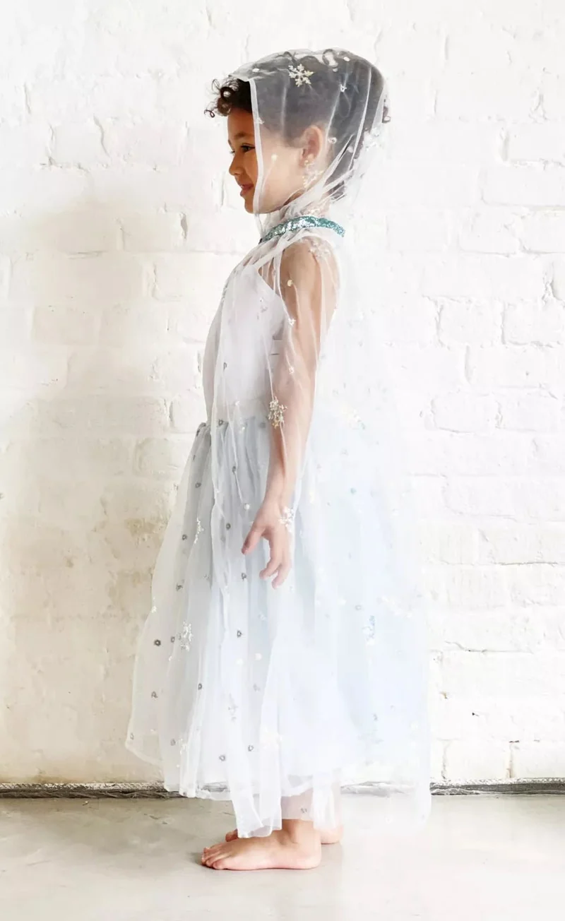 Déguisement Cape Princesse Des Glaces Bleu
