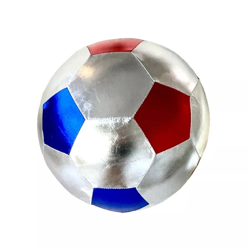 Ballon Foot Bleu, Argent, Rouge Métallique