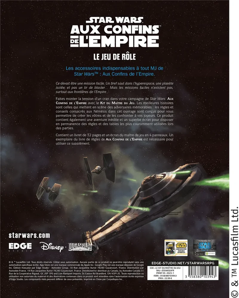 Star Wars - aux Confins de l'Empire - Kit du meneur de jeu