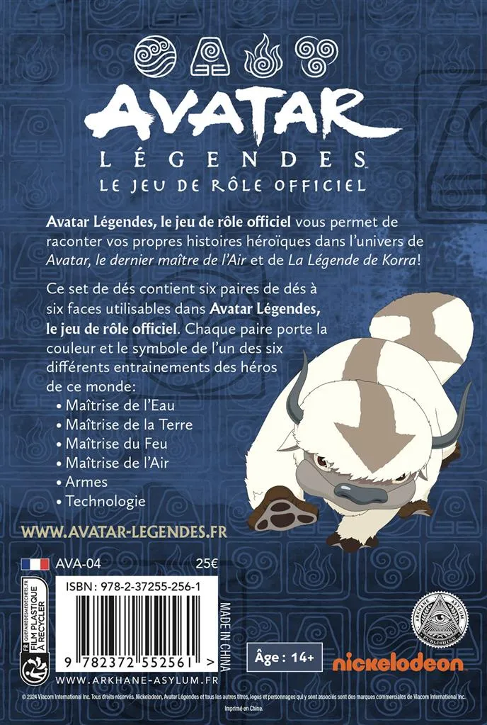 Avatar Légendes - Set de dés