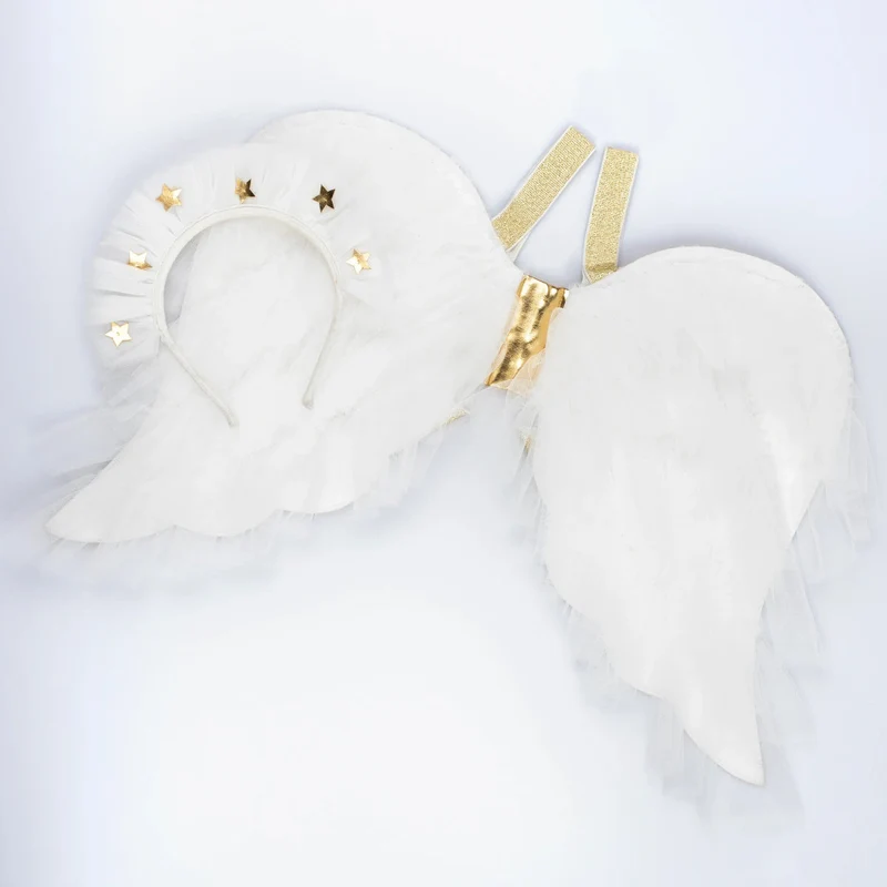 Déguisement Ailes D'ange En Tulle Avec Couronne D'étoiles