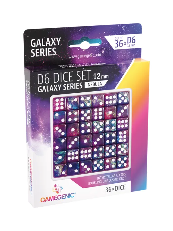 Set de 36 dés de 6 - GALAXY SERIES - Nebula - 12MM