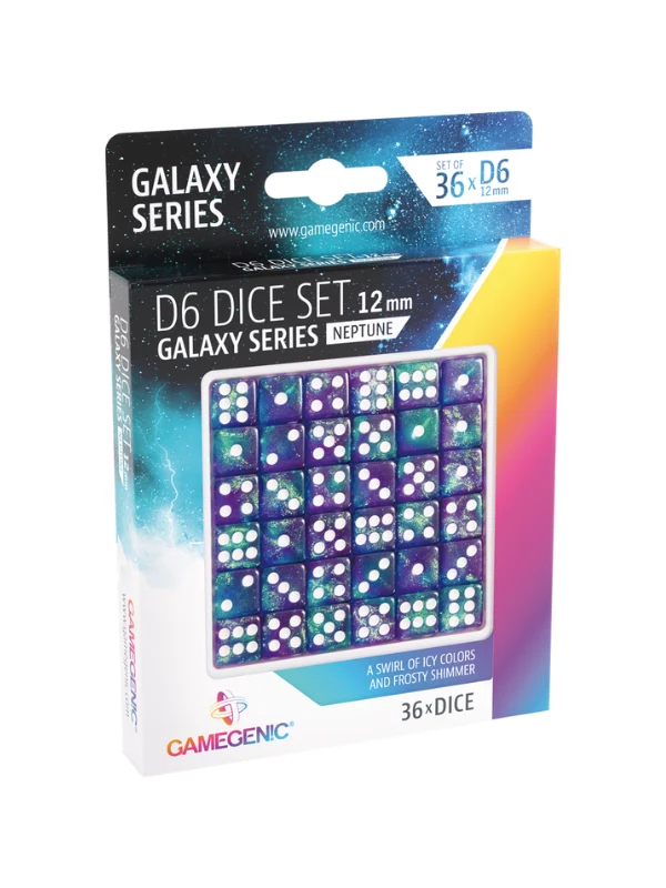 Set de 36 dés de 6 - GALAXY SERIES - Neptune - 12MM