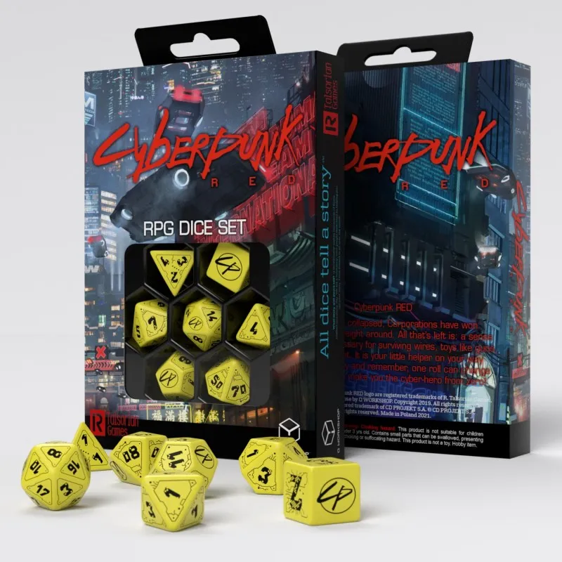 Set de dés JDR - Cyberpunk Red - Zone dangereuse