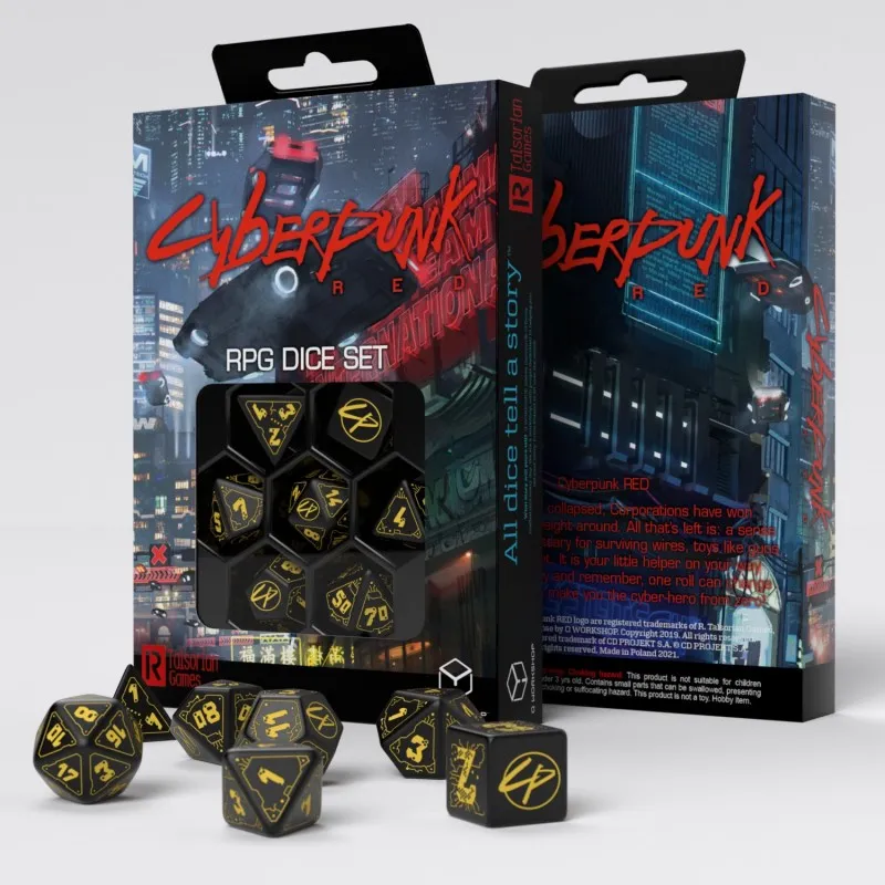 Set de dés JDR - Cyberpunk Red - Sale Boulot