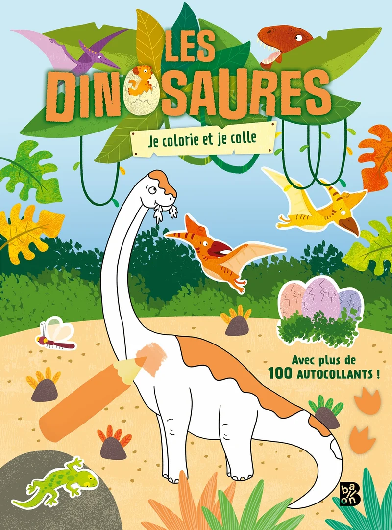 Les dinosaures je colorie et je colle