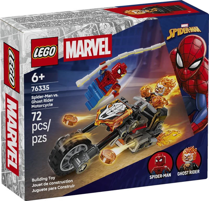 Spider-Man contre la moto de Ghost Rider