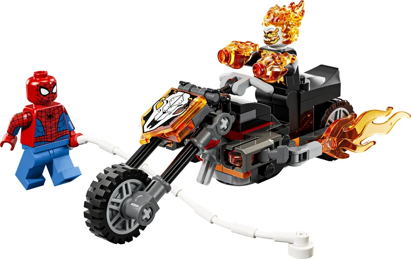 Spider-Man contre la moto de Ghost Rider