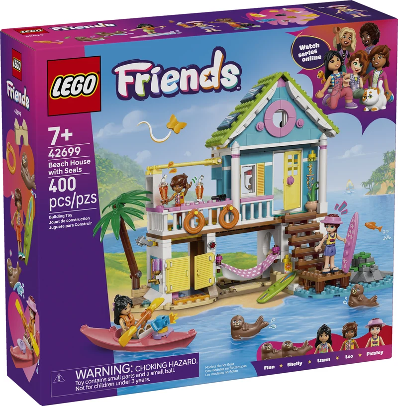 La maison sur la plage et les phoques
