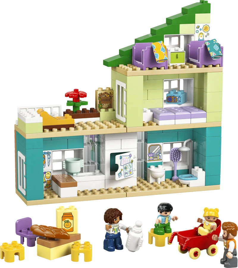 La maison familiale moderne avec des figurines 3 e