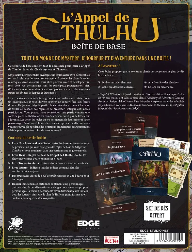L'Appel de Cthulhu - Boite de base - Initiation