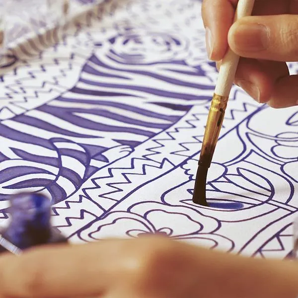 Atelier 10, peinture sur soie - Félins