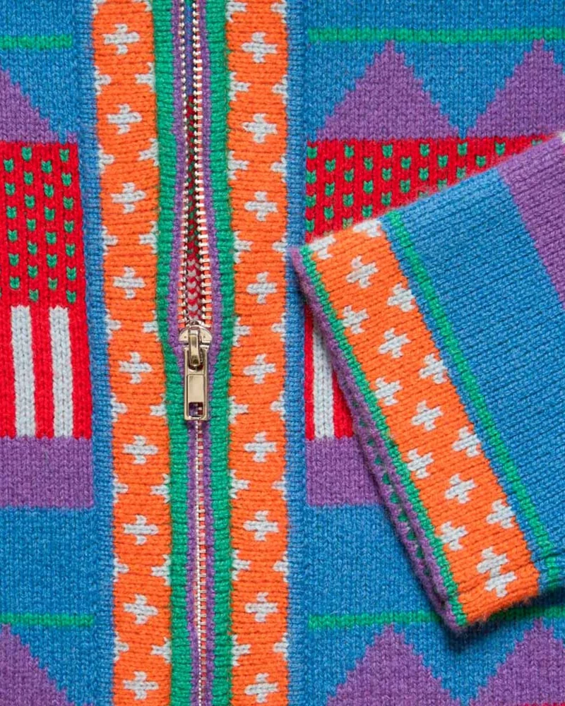 Au Vieux Campeur - Congés Payés - Cardigan Nicole - Bleu & Rouge
