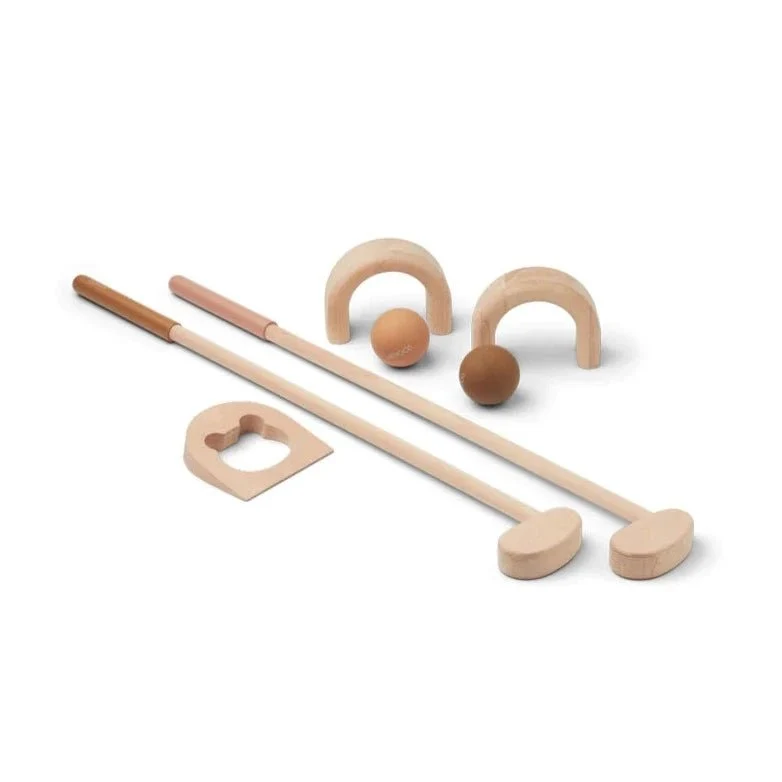Set De Mini Golf Mary en Bois - Caramel / Rose Toscane Mix