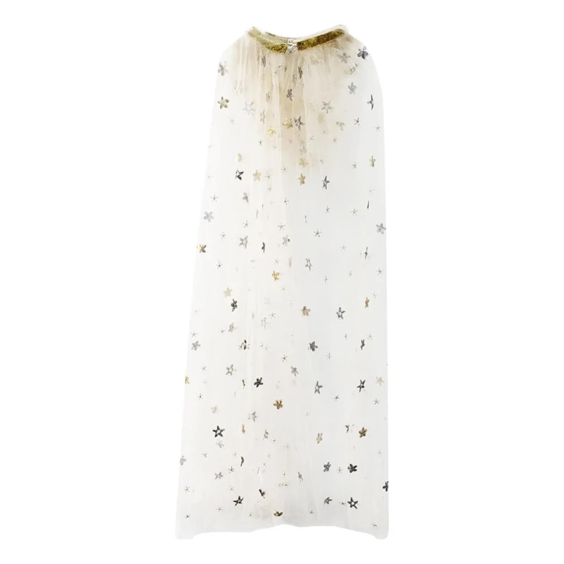 Cape De Fée Brodée Or Et Argent À Paillettes