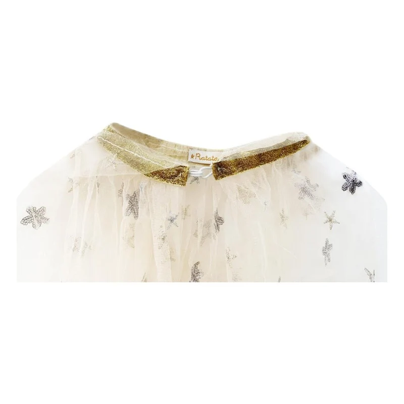 Cape De Fée Brodée Or Et Argent À Paillettes