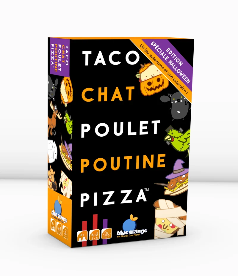 Taco, chat, poulet, poutine, pizza Halloween