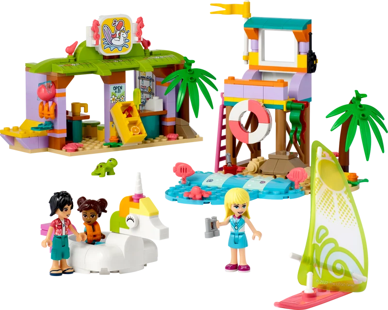 Amusement à la plage du surfeur
