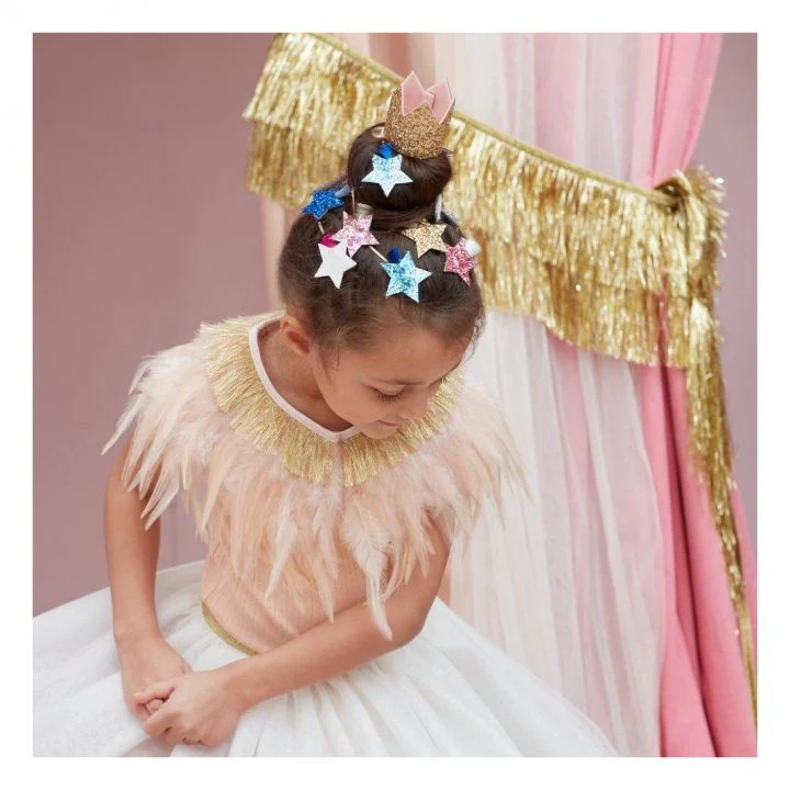 Mini Couronnes En Paillettes D'or - Lot De 8