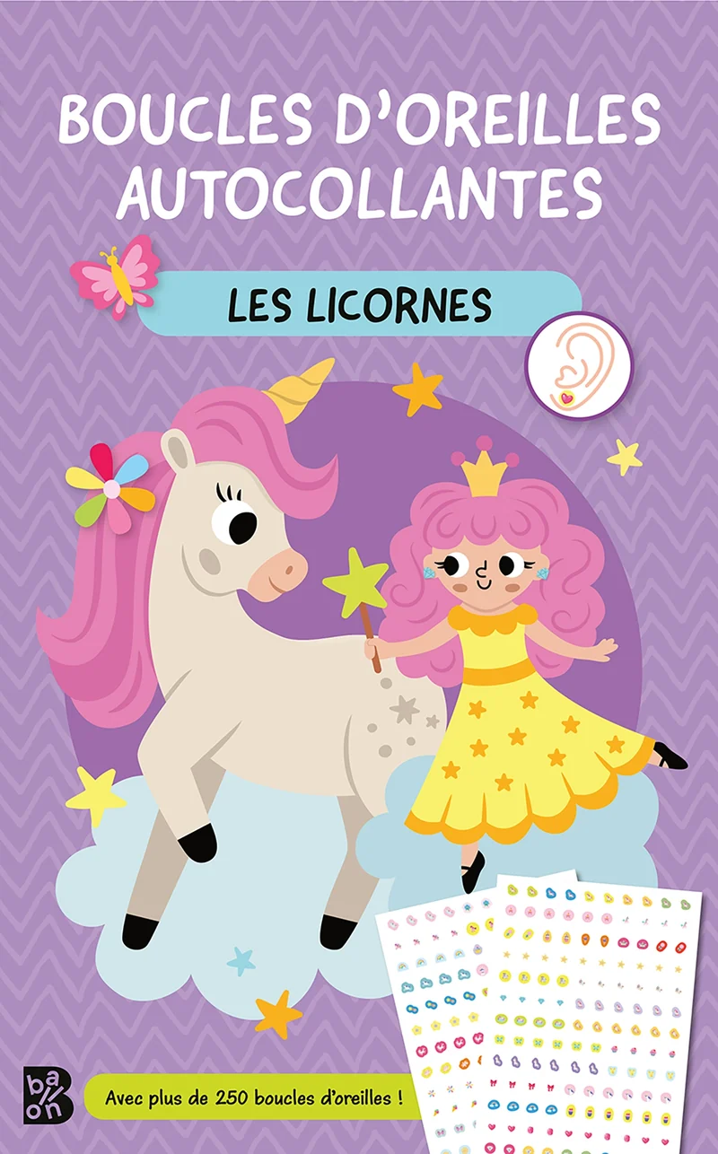 Boucles d'oreille autocollantes Les licornes