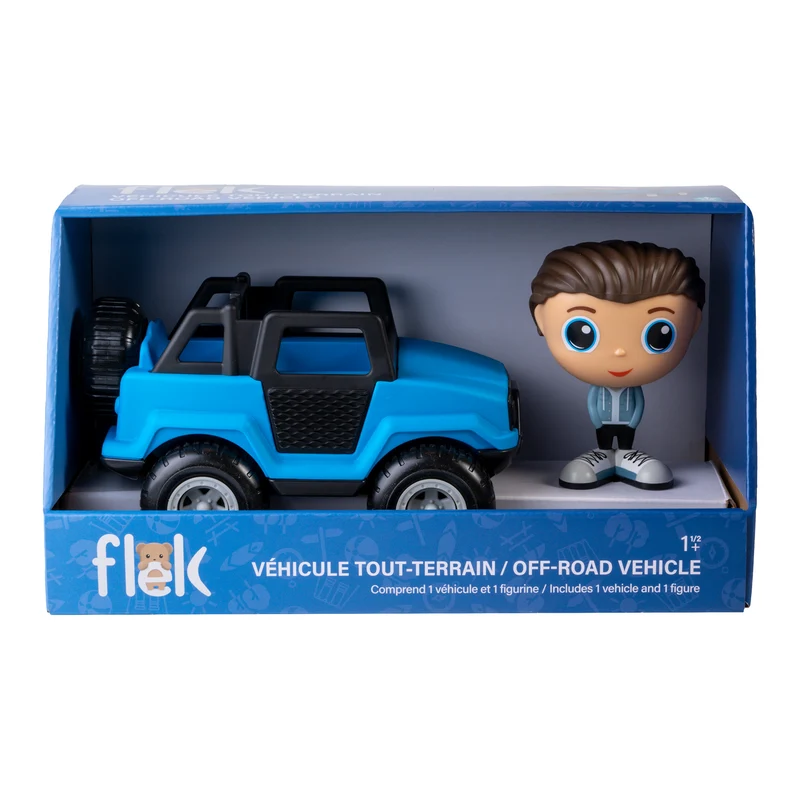 Jeep bleu avec figurine