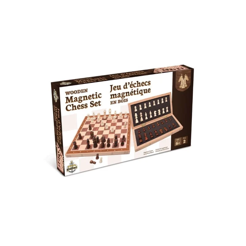 Jeu d'échecs magnétique de voyage en bois (ML)