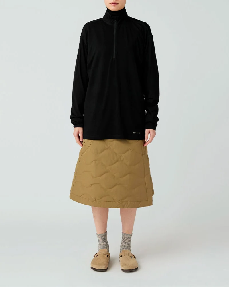 Snow Peak - Pull Demi-Zip Laine - Noir
