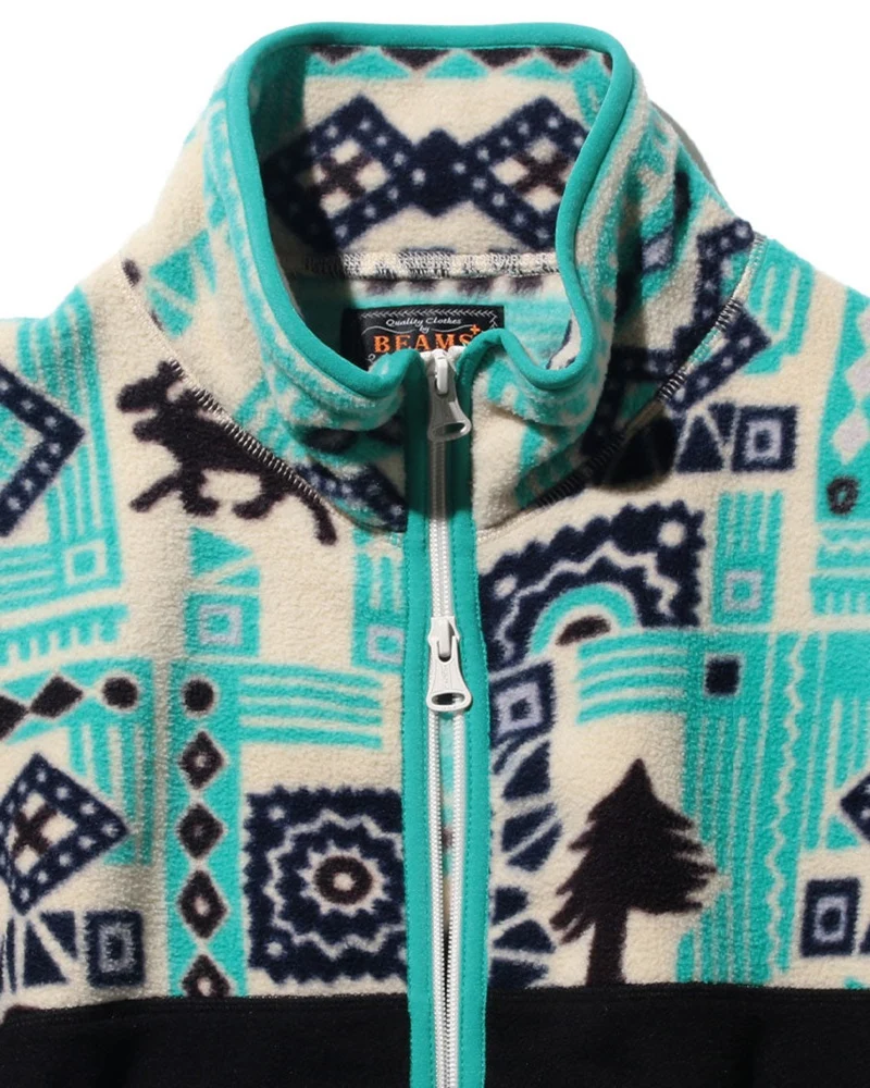 Beams Plus - Jersey Imprimé Animal - Bleu