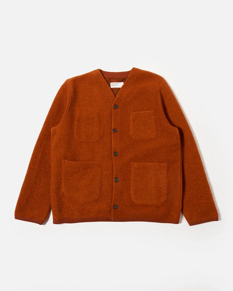 Universal Works - Cardigan Laine - Rust