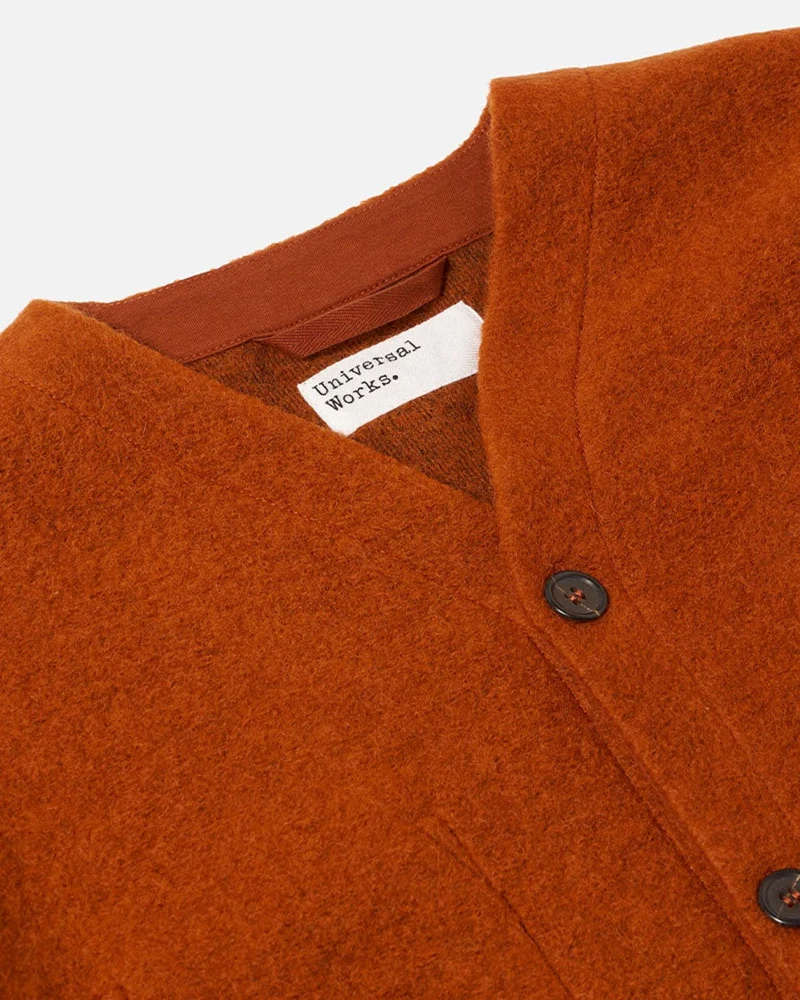 Universal Works - Cardigan Laine - Rust