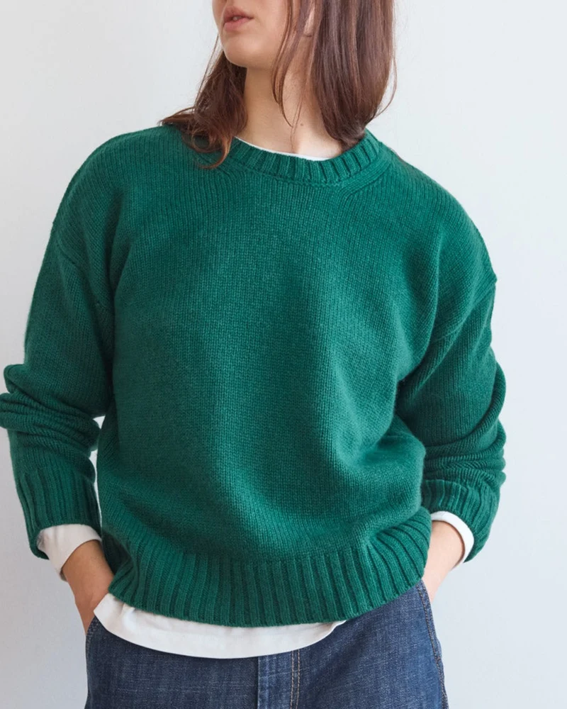 Merci - Pull En Laine - Vert Forêt