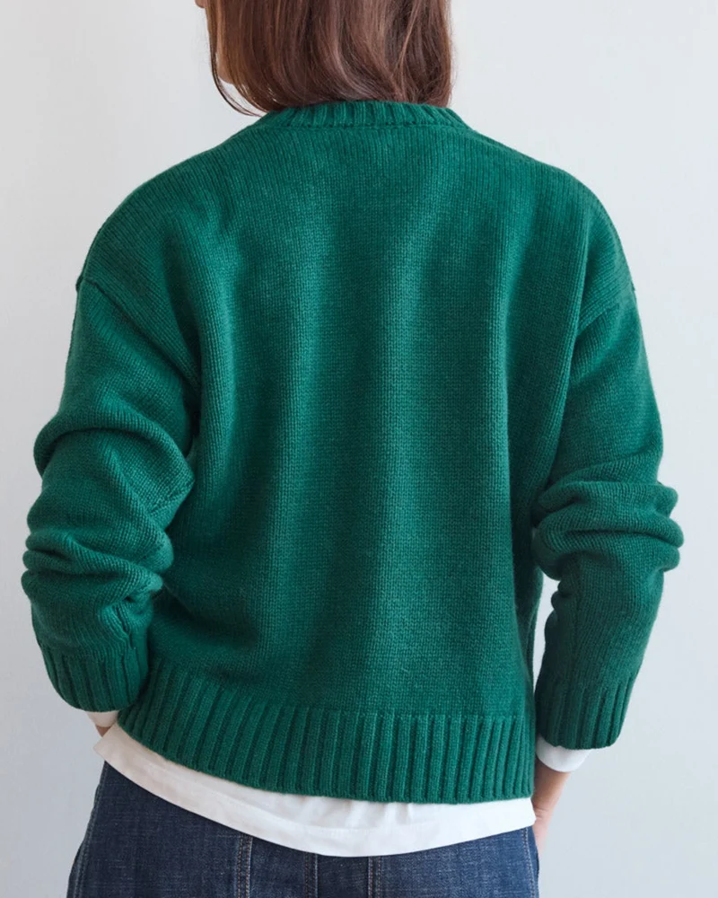 Merci - Pull En Laine - Vert Forêt