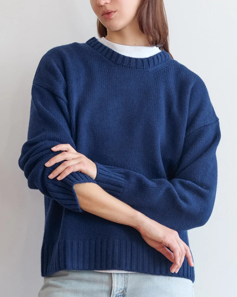 Merci - Pull En Laine - Marine