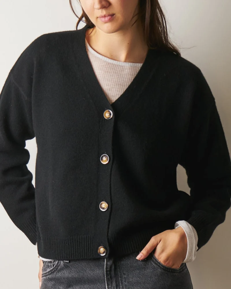 Merci - Gilet Lucia En Laine - Noir