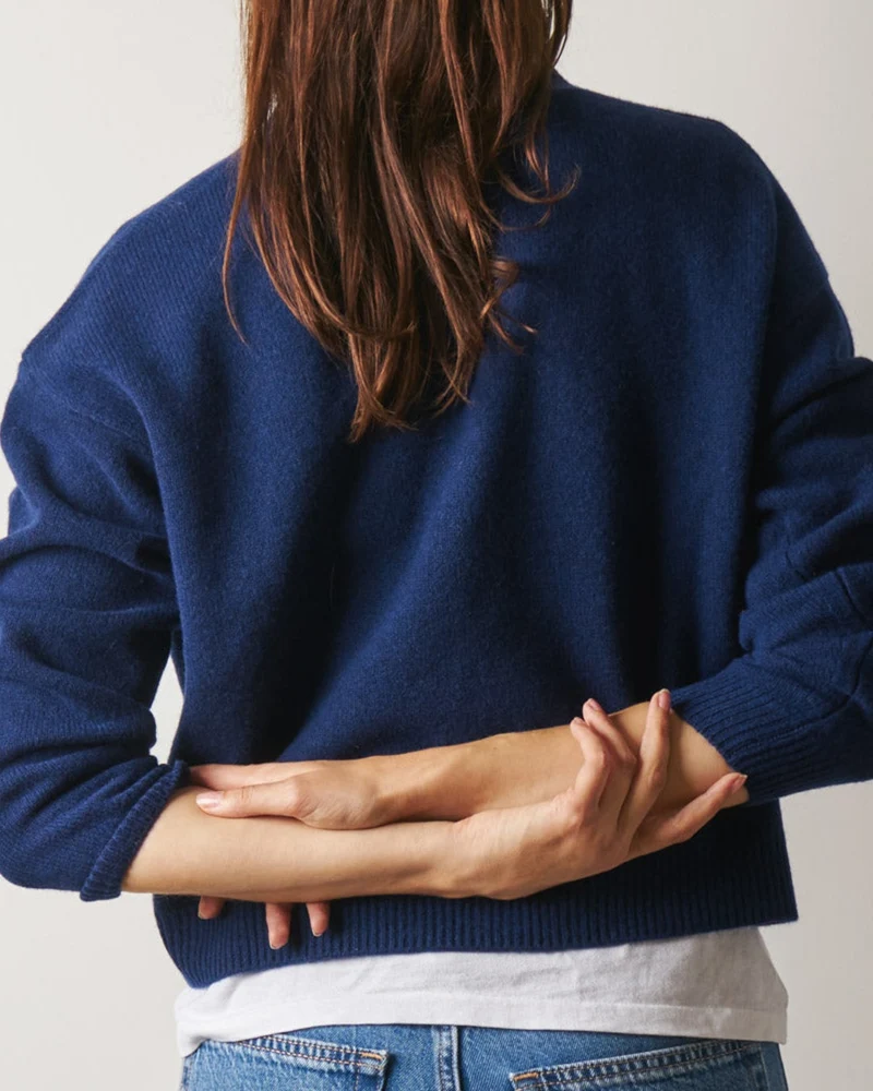 Merci - Gilet Lucia En Laine - Bleu Foncé