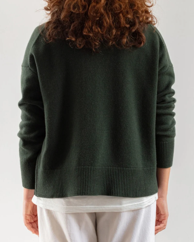 Merci - Pull Col Cheminée En Cachemire - Kaki