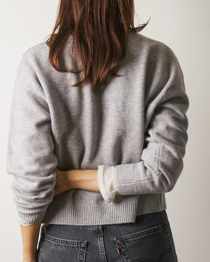 Merci - Gilet Lucia En Laine - Gris