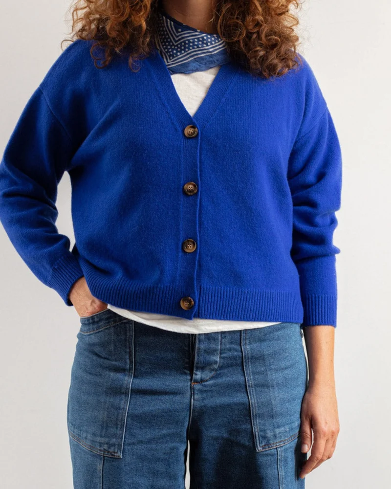 Merci - Gilet Lucia En Laine - Bleu