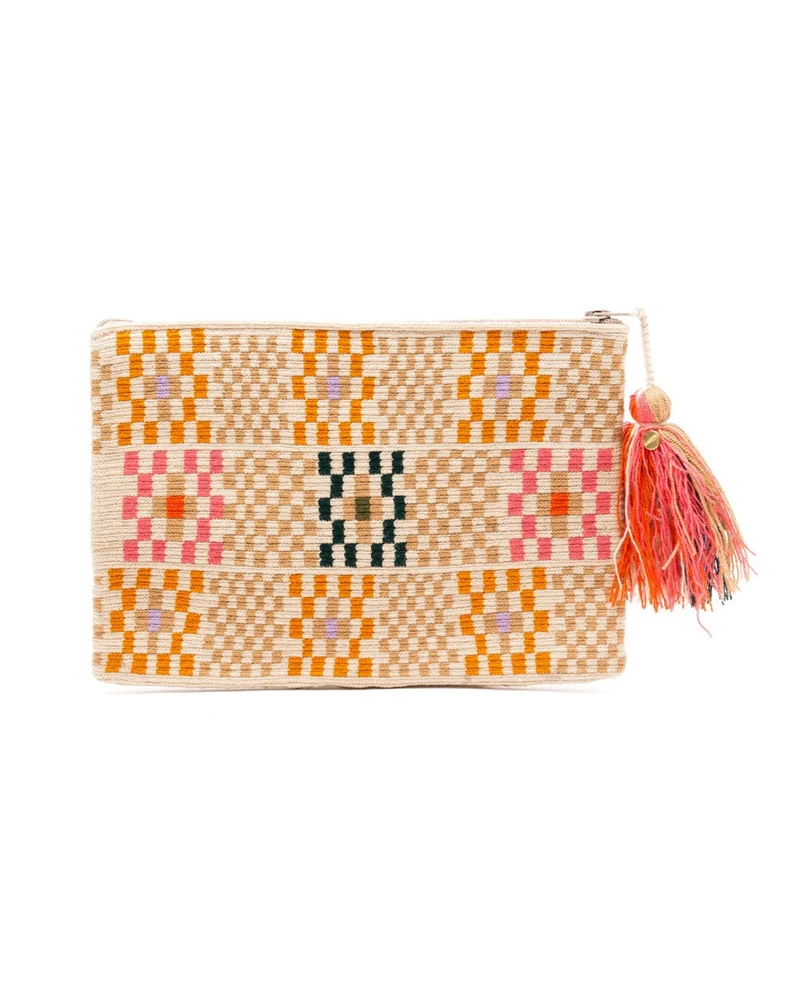 Guanabana - Pochette Avec Pompon - Beige