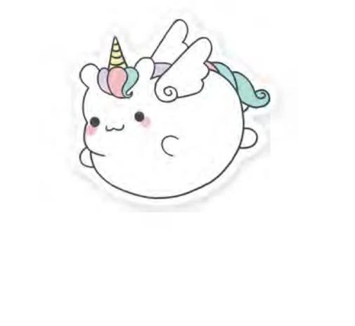 Autocollant Licorne joufflue