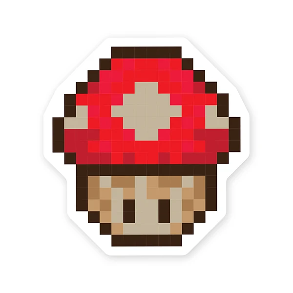 Autocollant Champignon Pixel