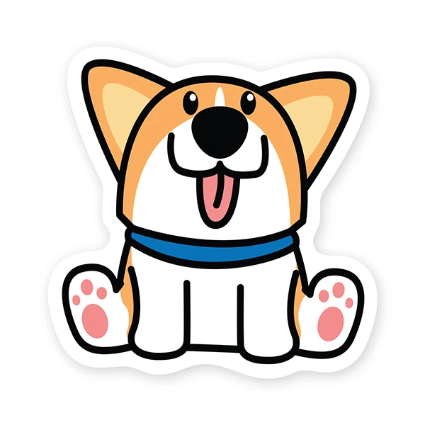 Autocollant Mignon Corgi