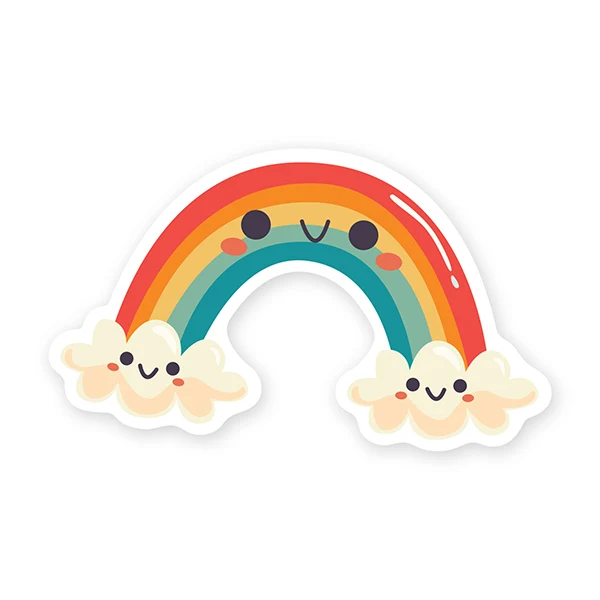 Autocollant Mignon Arc-en-ciel