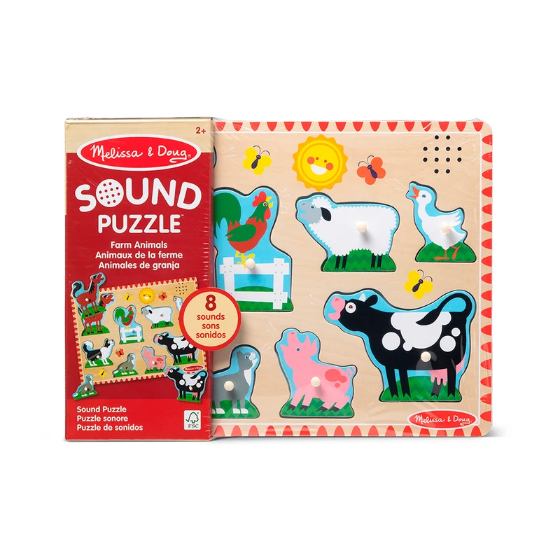 Casse-tête sonore 8 pièces - Animaux de la ferme