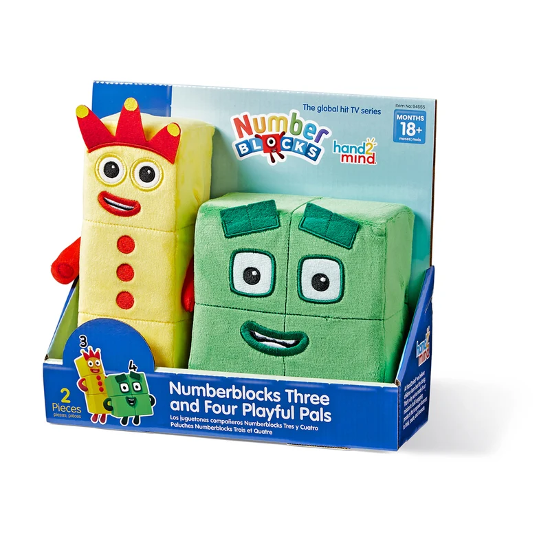 Peluches Numberblock 3 et 4